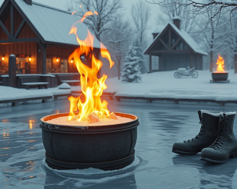 cauldron, ice skate